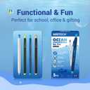 WRITECH Retractable Gel Ink Pens: 8ct Black Ink 0.5mm Fine Point Tip Click Pen for Smooth Writing Journaling Note Taking Sketching No Smudge & Smear