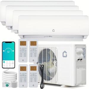 28K 3 Zone Mini Split Air Conditioner and Heater, 20 SEER2 208-230V 9000 + 9000 + 12000 BTU Wifi Mini Split AC/Heating System Multi Zone, Ductless, Wall Unit, with Installation Kits (Only Inner Unit)