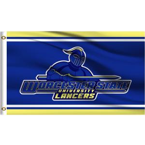 College Banner Outdoor Compatible for Lancers,Worcester State Flag Outside 3x5 University Gifts For Party Office Home,Double Sided