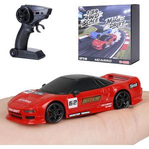 ARRIS 1/64 Mini RC Drift Car, Micro 4WD Desktop Remote Control Car with LED Lights & 2-Speed Modes, 2.4GHz Half-Scale Stunt Pocket Hobby Grade RTF Drifter for Adults