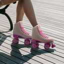 Roller Skate for Women Girls and Kids, High-top Double Row-Classic Rollerskates Size 5 6 7 8 9 10 11 and Youth Size 2 3, Indoor Outdoor Roller Skates for Beginner Ladies with Light-up Wheels (Rose Red)