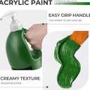 Nicpro Sap Green Large Acrylic Paint Set (69 oz, 2040 ml) Rich Art Painting Supplies Non Toxic for Multi Surface, Canvas, Wood, Leather, Fabric Stone Craft, for Beginner & Artist with Pump