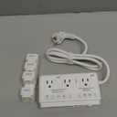 220v to 110v Travel Voltage Converter: International Universal Voltage Converter US to Europe Power Strip Plug Transformer - 2000W Electric Hair Dryer Step Down Outlet Converters for European UK EU (White)