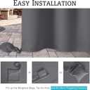 RYB HOME Outdoor Curtains Windproof - Waterproof Blackout Curtain with Weight Bag, Privacy Insulated Drapes for Patio Screen Porch Pergola Terrace Gazebo Area, W 52" x L 90", 2 Pcs, Grey