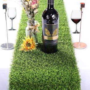 Kesfey Grass Table Runner 12 x 108 Inch Artificial Grass Carpet Rug Green Synthetic Table Runners Thickly Fake Grass Table Runner for Family Christmas Tabletop Decor Golf Party Decorations Baby Shower
