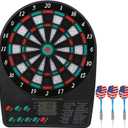 Electronic Dartboard, Electronic Board Soft Tip Dartboard Set LCD Display with 3 Darts, 12 Tips, 18 Games, Electronic Automatic Scoring Soft Board Set