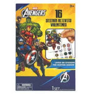 MARVEL Avengers Sticker Activity Valentines, 16 ct 
2 Pack
