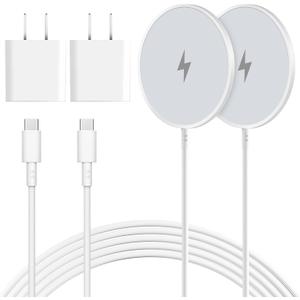 Magnetic Wireless Charger 2Pack Apple 10FT Magsafe Charger,Fast Mag-Safe Charging Wireless iPhone Charger Pad with Charging Plug for iPhone 16Pro Max/16Pro/16Plus/15Pro Max/15/14/13/12/AirPods3/Pro 2
