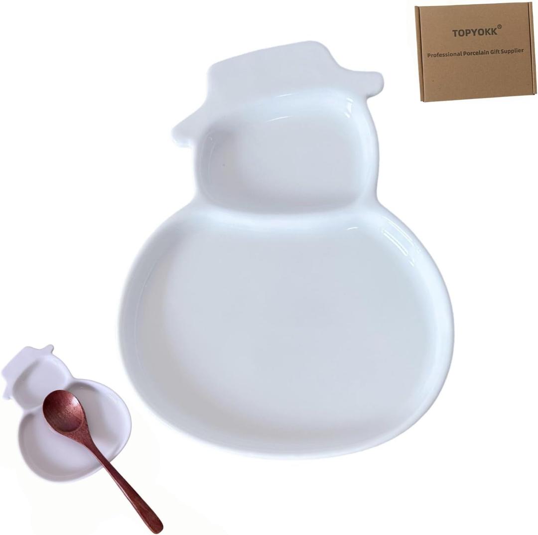 Large Ceramic Spoon Rest for Stove Top, Christmas Snowman Cute Spoon Rest for Kitchen Counter, Cooking Spoon Holder for Kitchen Counter, Utensil Rest Spatula Rest Ladle Holder Tong Rest