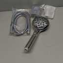 GwernKB Handheld Shower Head with On Off Switch 8-Mode High Pressure Showerhead with 79 Inches Extra-long Stainless Steel Hose and Bracket PLUS Extra Low-Reach Adhesive Wall Mount for Kids,Silver