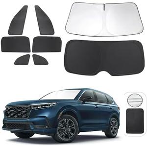 TINGLU Window Shades for Honda CR-V 2023-2026 Accessorie Car Side Full Windows Rear Triangular Windshield Sun Shade Sun UV Rays & Privacy Protection for Camping,Napping,and Relaxing 8PCS(Missing one front window piece/Used)