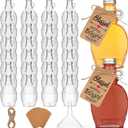 30 Pcs 5.07 oz Glass Syrup Bottles with 30 Tags, 1 Rope, and 4 Funnels Set, Clear Glass Bottles with Aluminum Lids and Loop Handle, Maple Syrup Jars Storage for DIY Whiskey Sauce Vanilla Gifts