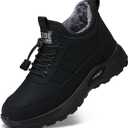 SHIBEVER Winter Snow Boots for Women: Warm Fur Lined Ankle Booties Comfortable Slip on Waterproof Outdoor Short Shoes (10.5, 69-black)