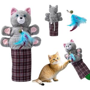 Cat Wrestling Glove with Bell & Catnip - Cats Puppet Wrestler with Tough Padding for Safe Play, Interactive Puppet Toy for Indoor Play, Exercise & Boredom Relief, Family Bonding & Feline Training