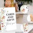 Boho Wildflower Cards and Gifts Sign for Baby Shower, 1 Pack Wooden Sign with Stand Tabletop Decor, Boho Baby Shower Decoration, Gender Neutral Party Supplies - WGD16