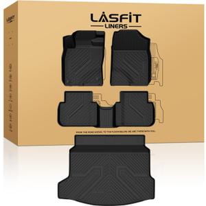 LASFIT Floor Mats & Trunk Mat for 11th Gen Honda Civic Hatchback(Not for Hybrid) 2026 2025 2024 2023 2022, All Weather Custom Fit TPE Car Floor Liners,1st & 2nd Row & Trunk Liner (Fit with Subwoofer)