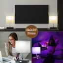Smart RGB Dimmable Table Lamp Work with Alexa&APP&Remote Control, Bedside Desk Lamp with Charging Ports&Outlet&Phone Stand, Music Sync Nightstand Lamp for Bedroom Living Room Office Dorm