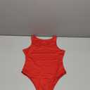 Women's Red Sleeveless Bodysuit 90% Polyester 10% Spandex Size S