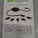 Emerge Tech ReTrak ETPRU6M Universal USB Extension Retractable Cord, Black, 6 feet