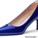 Elisabet Tang Kitten Heel Low Pumps 2.4 Inch Closed Pointed Toe Short Sexy Comfort Women Dressy Shoe at Work Office Date Prom Party Wedding Church (Blue,6.5)