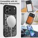 Cute Case for iPhone 17 Pro Max Case with Stand [ Compatible with MagSafe ] Kawaii Black Cat & Floral & Butterflies Pattern Design 360 Magnetic Ring Kickstand Phone Cover for Women Girls Boys