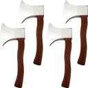Cotiny 4 Pieces Foam Axe Toy Brown Fake Hatchet Realistic Ax Props for Adults Kids Halloween Costume Party Supplies
