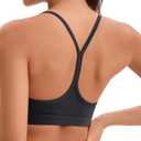 Women's Sports Bras Y Back Racerback Removable Padded Strap Yoga Bras Low Impact Workout Top (Medium, Charcoal)