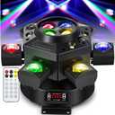 Moving Head DJ Lights, Spolehli 150W RGBW LED Stage Light with 6 Arms Beam, Bee-Eye Light with Mixed Lighting Effects, Sound Activated, DMX 512 Remote Control DJ Lights for Disco Club Wedding Party