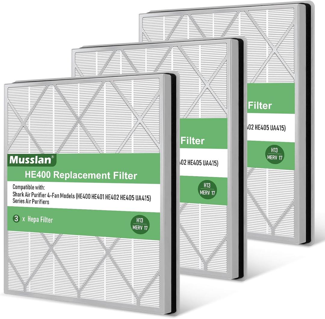 3-Pack True HEPA HE401 Air Purifier 4 Models HE400/HE401/HE402,H13 Grade Filtration System with Fine Pre-Filter,He401 Replacement Filter 3-Pack