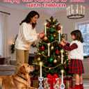 Christmas Decorations - 32pcs Floating Candles with Wand Magic Hanging Candles, Flameless Warm Light Flickering Battery Operated Candles, Floating LED Candle for Halloween Christmas Theme Party