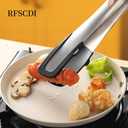 Heat-Resistant Kitchen Tongs and Basting Brush Set - 600 Stainless Steel Cooking Tongs with Metal Locking Mechanism - Ideal for Cooking, Grilling Steak, Baking Bread, and BBQ,(Silver 2Pcs)