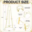 Feifeiya 2 Pack Gold Floor Easel Stand 46" H, Heavy Duty Metal Round Tube Scroll Display Easel for Lightweight Wedding Sign Poster, Art Photo Display Stand for Mirror, Adjustable with Chain Support