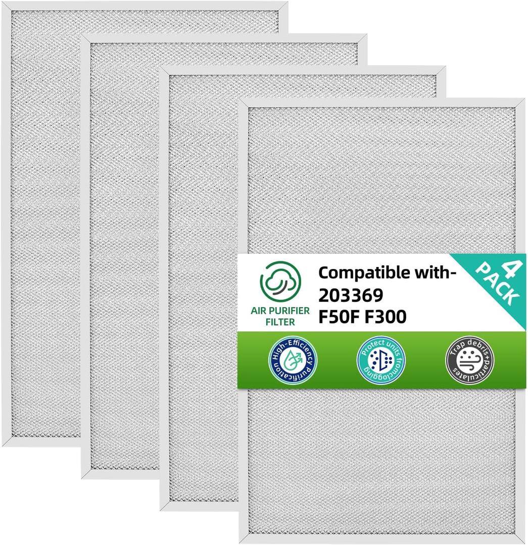 203369 F50F F300 12.5 x 20 Pre Filter Compatible with Honeywell Air Cleaner 203369 F50E1349 F50E1331 F50E1067 F50F1057 F50A1116 F50F1040 Reusable (4-pack)