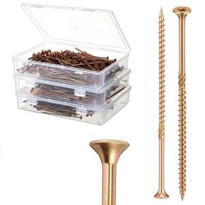 Blulu 1000 Pcs #10 x 4-3/4 Inch Multi-Purpose Deck Screws, Coated Exterior Star Drive, Decking Framing Screws with Protective Coating for Construction, Repair