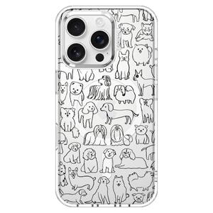 MOSNOVO Case for iPhone 16 Pro, [Compatible with Magsafe] [Buffertech 6.6ft Military-Grade Drop Protection] [Anti Peel Off Tech] Clear Phone Case Design - Doodle Dog