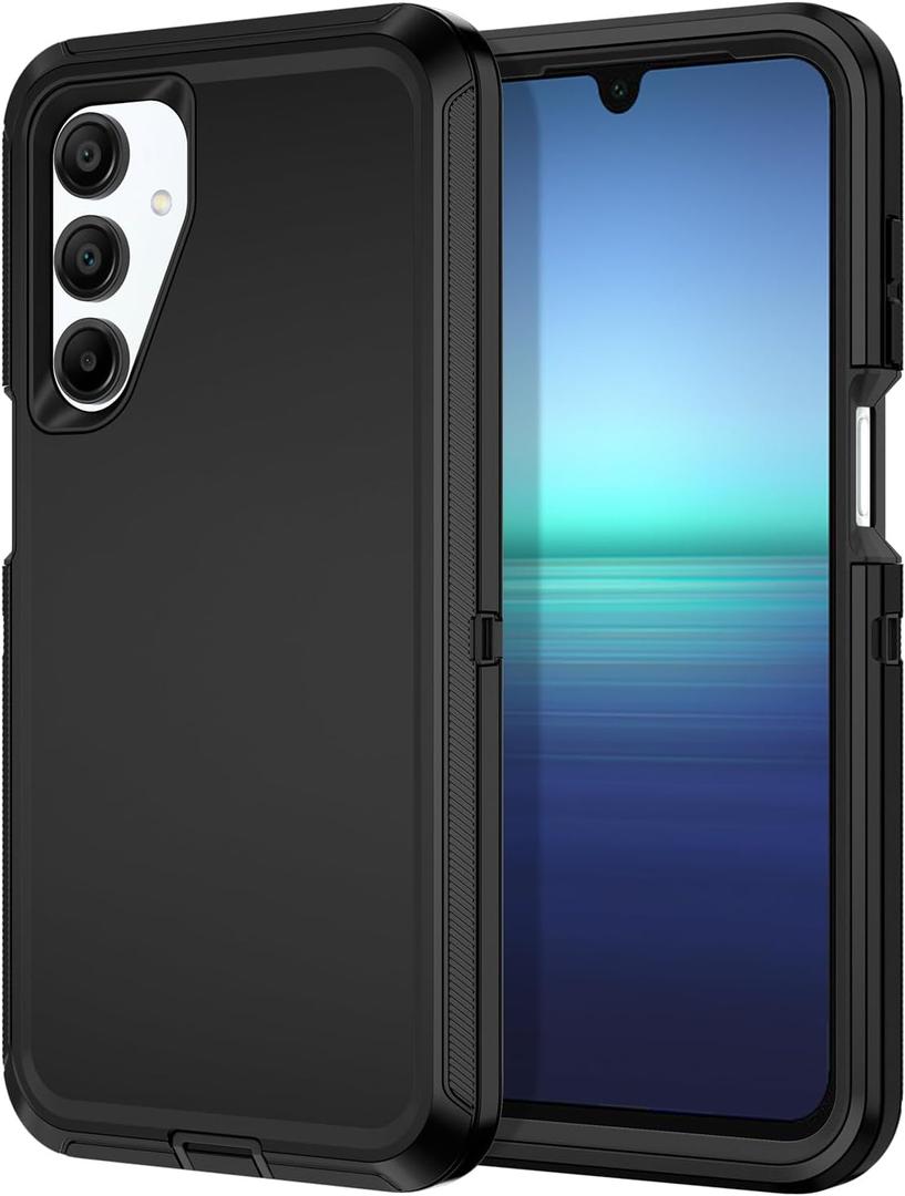 I-HONVA for Samsung Galaxy A16 5G Case Shockproof Dust/Drop Proof 3-Layer Full Body Protection [Without Screen Protector] Rugged Heavy Duty Cover Case for Galaxy A16 5G,Black