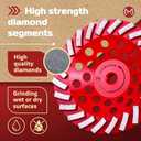 Diamond Grinding Wheel 7 inch for Angle Grinder, Concrete Grinding Wheel 24 Segments, Cup Grinding Wheel, Turbo Row Diamond Cup Wheel for Grinding Concrete, Cement, Masonry - Medium Bond