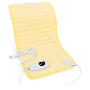 Deepsoon Heating Pad,Electric Heating Pads for Back,Neck,Abdomen,Moist Heating Pad for Shoulder,Knee,Arms,Legs,Dry/Moist Heat & Auto Shut Off,Christmas Gifts for Men and Women,Light Yellow,24x12 Inch