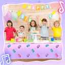 2 Pcs Birthday Party Decorations Plastic Cute Birthday Tablecloth 108 x 54 Inches Disposable Rectangle Tablecover for Boys Girls Kids Baby Shower Party Supplies (Soda Bottle)