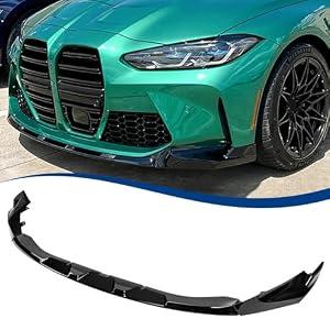 XPHAZZ Front Bumper Lip Compatible with BMW (2021-IN) G80 M3 G82 G83 M4 Competition Splitter MP-Style ABS Gloss Black