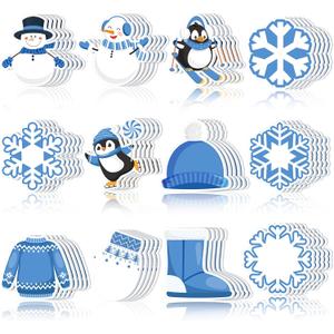 Zhanmai 1200 Pcs Winter Sticky Notes Bulks Winter Notepads Gifts Blue Penguin Snowflake Sweater Self-Adhesive Writing Memo Pad Office Home Daily Reminders Supplies