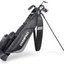 CHAMPKEY Premium Sunday Bag with Stand and Strap - Professional Pitch and Putt Lightweight Golf Bag for The Driving Range, Par 3 and Executive Courses (Black)