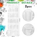 2 Pcs Over The Door Hanging Classroom Headphone Storage Organizer 30 PVC Clear Organizer Holder Pockets with 2 Pcs Headphone Storage Cards with Digital Stickers for Library Door Hanger