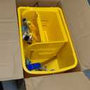Mind Reader Mop Bucket with Wringer (Mop Not Included), 5.5 Gallon Cleaning Bucket with Wheels and Handle, Upward Press Wringer, Small Mop Compatible, Yellow