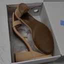 DREAM PAIRS Women's Chunk Low Heel Pump Sandals (8.5, Nude/Nubuck)