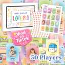 WOODAMORE Baby Shower Games for Girls and Boys - Baby Shower Loteria Bilingual Activities for Kids Ideas, Funny Party Bingo Game Loteria Cards in Spanish and English for 50 Players