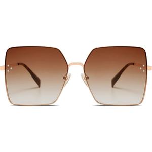 SOJOS Trendy Square Sunglasses Womens Big Oversized Designer Style UV Protection Sunnies Shades Lunettes de Soleil SJ1170 (Brown)