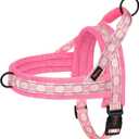Didog No Pull Dog Harness with Soft Padded, Easy Walk Dog Harness with Quick Release Buckle, Adjustable & Reflective Pet Harness with Soft Padded for Medium Dogs (M:Chest 22-26", Pink)