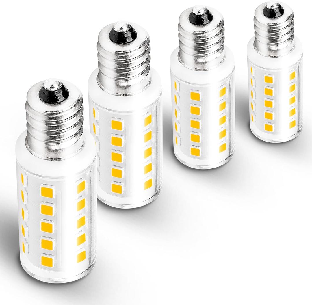 Dimmable E12 LED Bulb Himalayan Salt Lamp 4W, Equivalent 15W 40W, 400lm 2700K Warm White AC120V S6 C7 E12 Candelabra Base for Night Light Chandeliers Christmas Light Candle Lamp Dryer Bulbs, 4 Pack