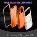 Casetego for iPhone 17 Pro Case,Compatible with MagSafe,[Military Grade Drop Test] Full Body Protection Slim Shockproof Rugged Marble Women Girls Case for iPhone 17 Pro 6.3 inch,All Orange